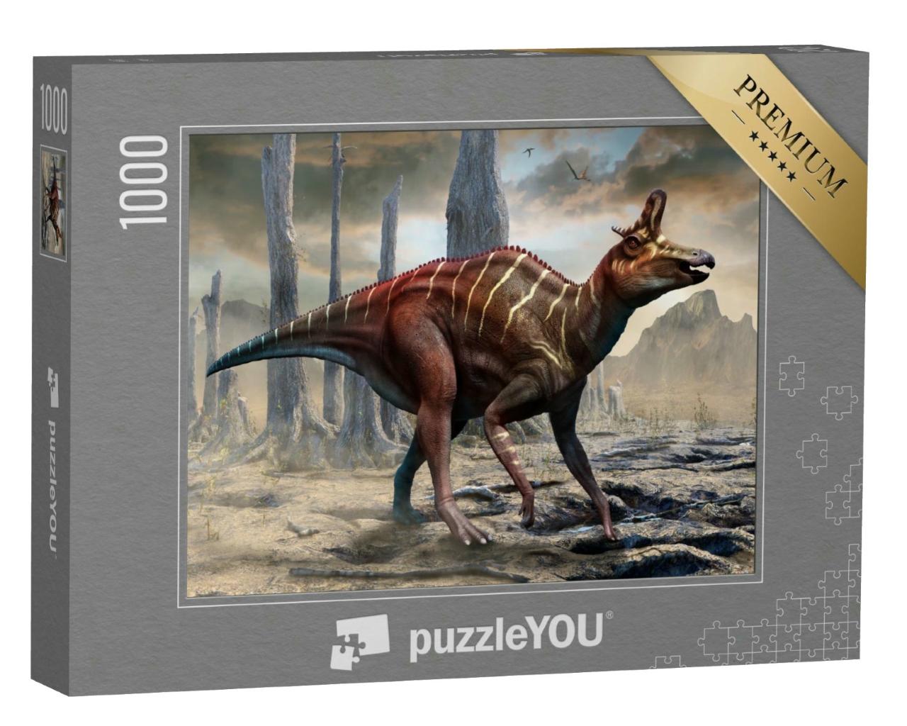 Puzzle 1000 Teile „Lambeosaurus aus der Kreidezeit “