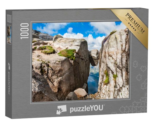 Puzzle 1000 Teile „Kjeragbolten: Wahrzeichen auf dem Berg Kjerag, Norwegen“