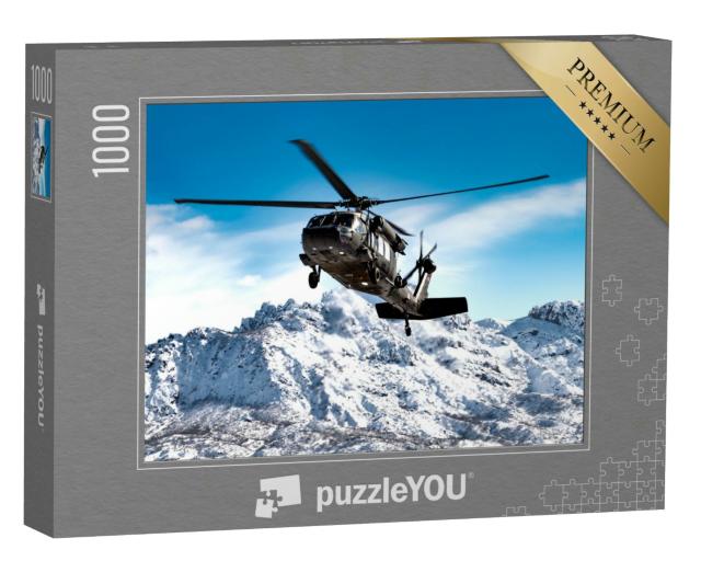 Puzzle 1000 Teile „Fliegender Militärhubschrauber“