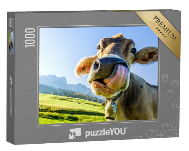 Puzzle 1000 Teile „Kuh am Kaisergebirge“