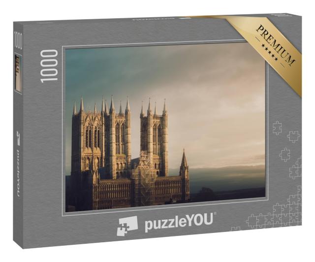 Puzzle 1000 Teile „Kathedrale von Lincoln im Sonnenuntergang“
