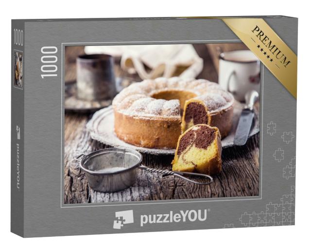 Puzzle 1000 Teile „Marmorkuchen, Kaffee“