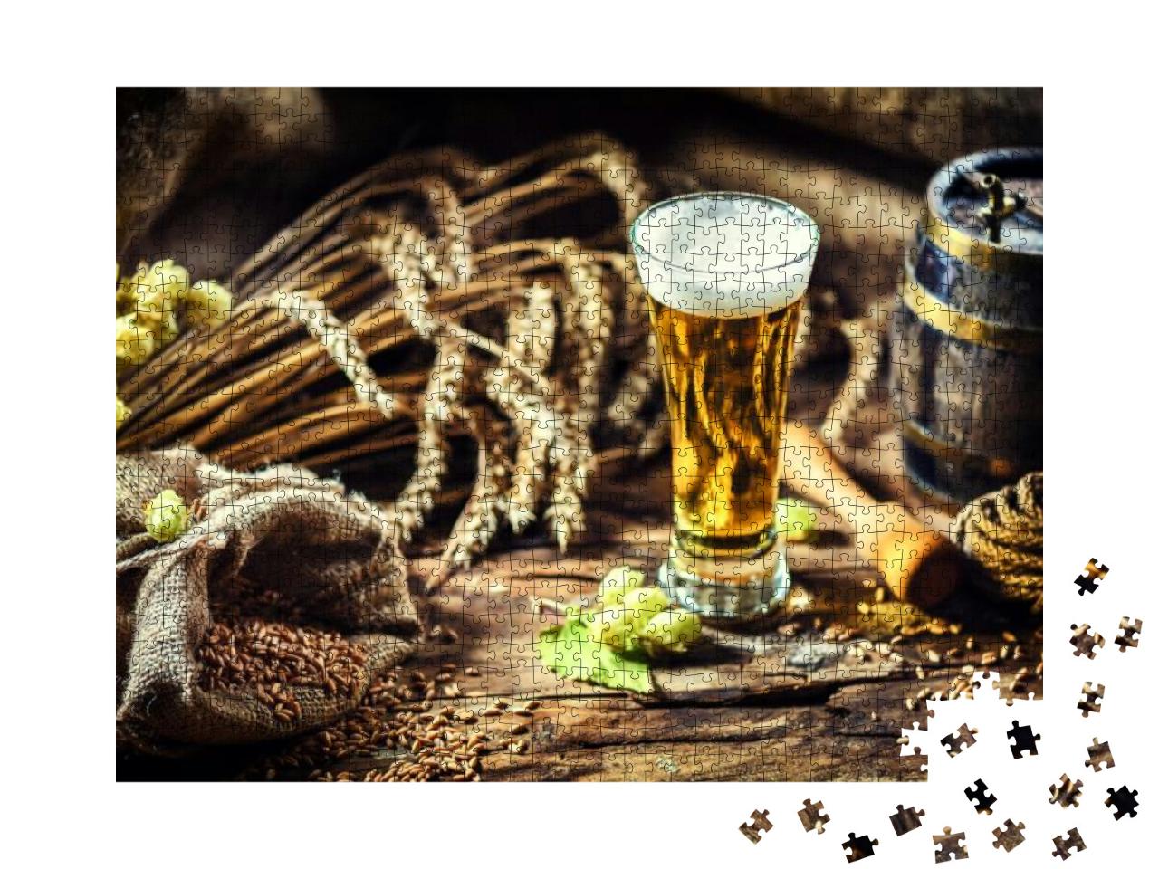 Puzzle 1000 Teile „Ein Glas frisches, kaltes Bier“
