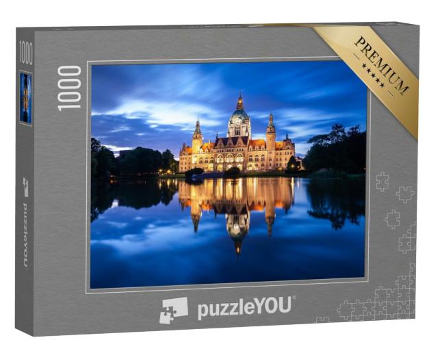Puzzle 1000 Teile „Nacht über dem Rathaus von Hannover“