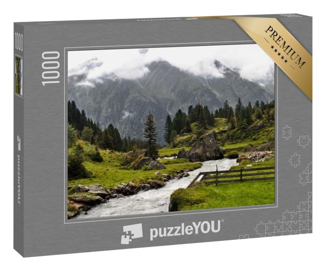 Puzzle 1000 Teile „Das Stubaital in Österreich mit Neustift, Milders, Schonberg, Mutterberg, Volderau“