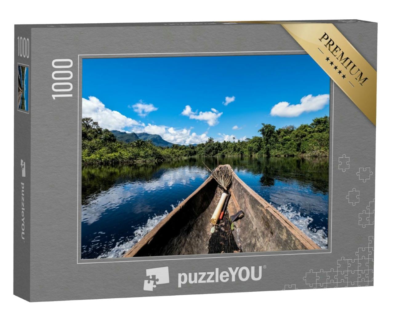 Puzzle 1000 Teile „Bootsfahrt auf dem Amazonas“