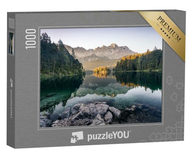 Puzzle 1000 Teile „Zugspitze vom Eibsee aus fotografiert“