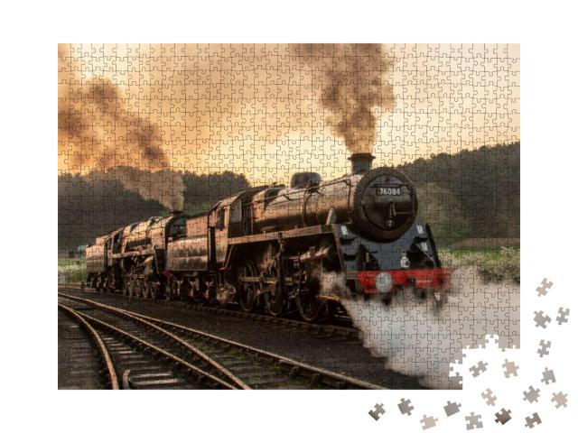 Puzzle 1000 Teile „Dampflokomotiven mit doppeltem Kopf“