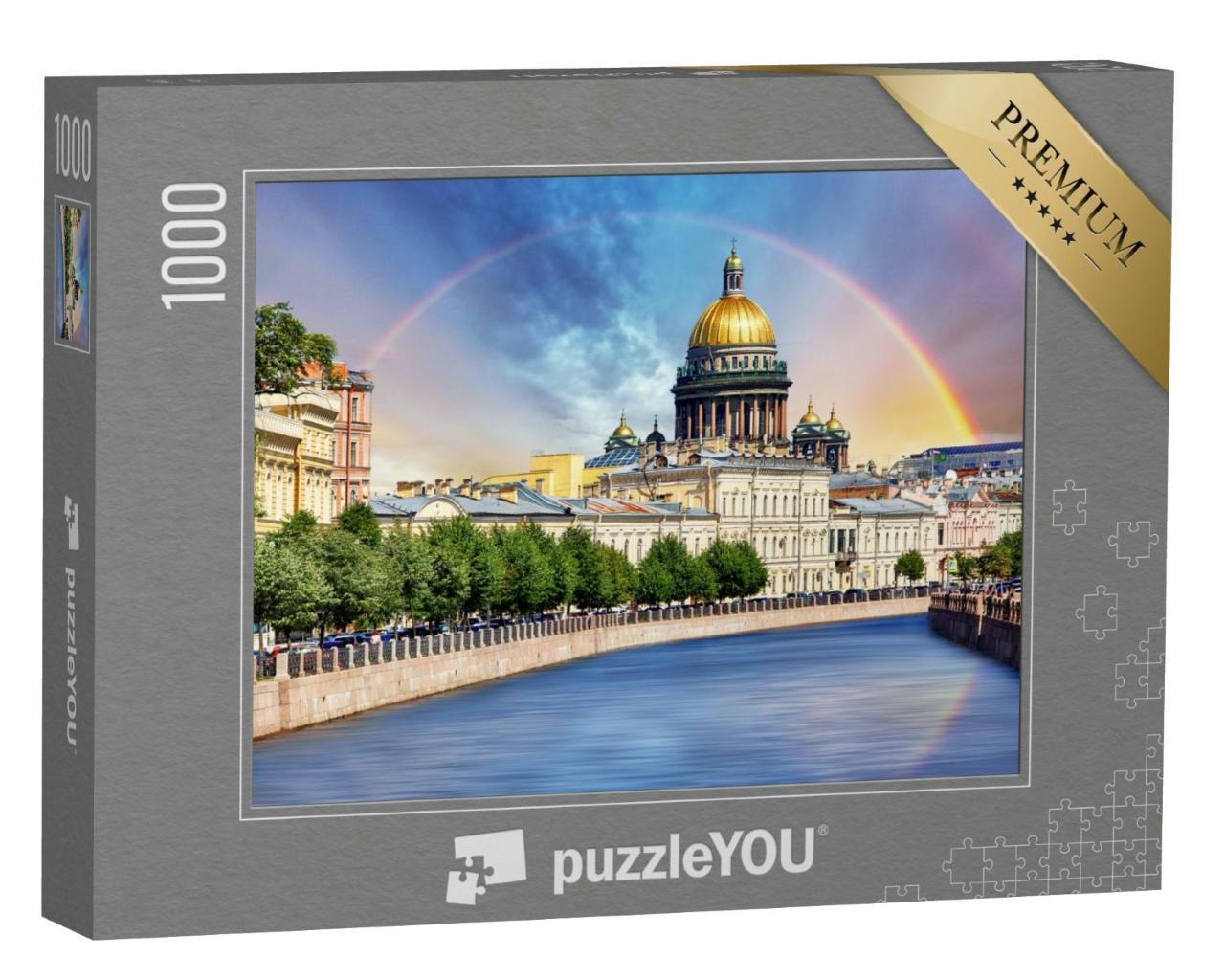 Puzzle 1000 Teile „St. Isaak-Kathedrale am Fluss Mojka, St. Petersburg, Russland“