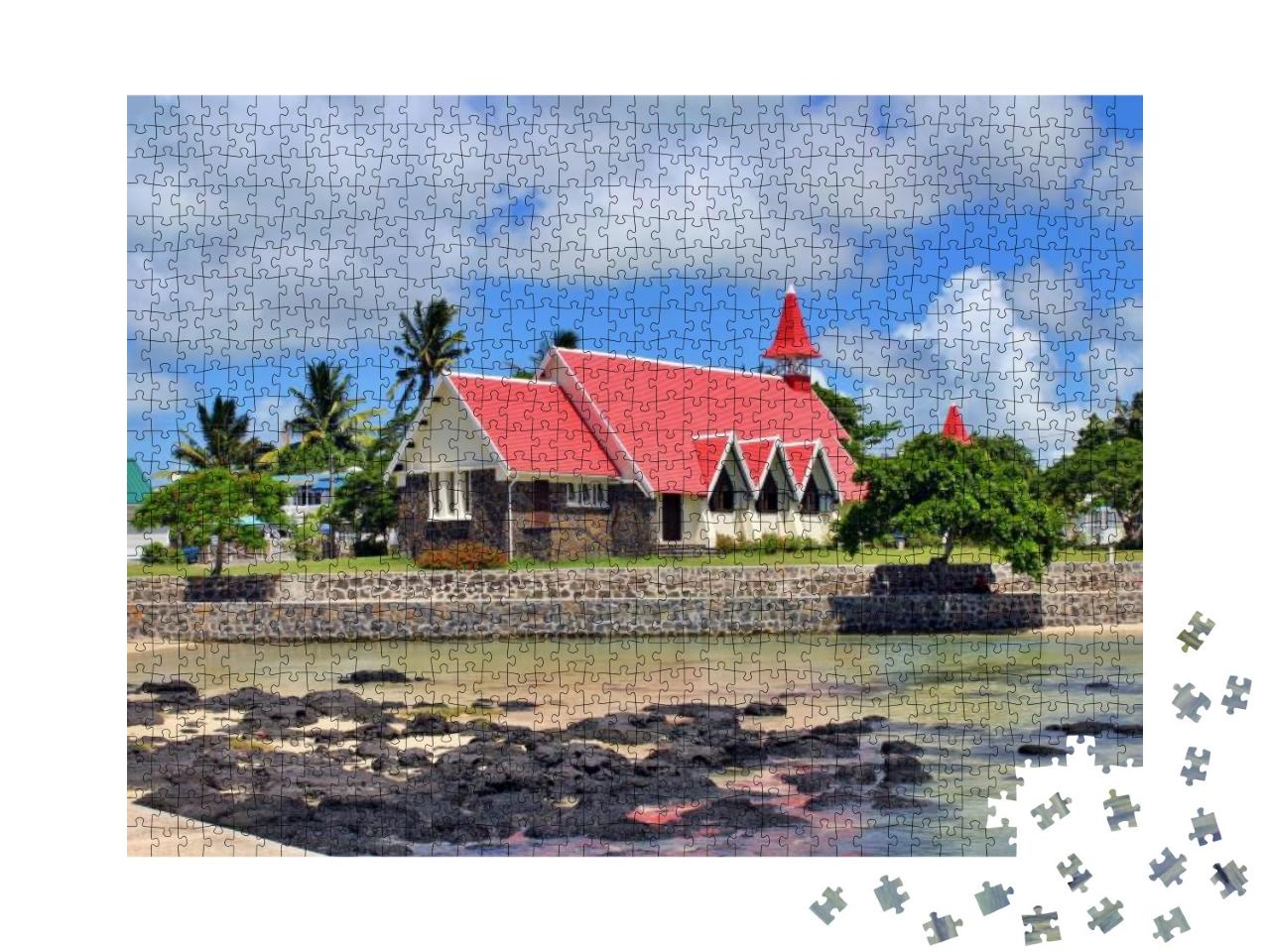 Puzzle 1000 Teile „Idyllische Kirche in Cap Malheureux, Mauritius“