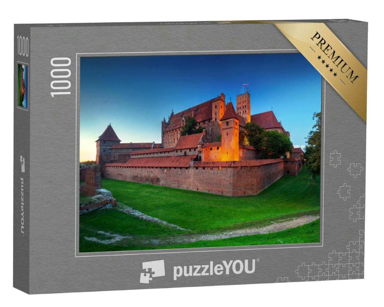 Puzzle 1000 Teile „Burg Malbork des Deutschen Ordens in der Abenddämmerung, Polen“