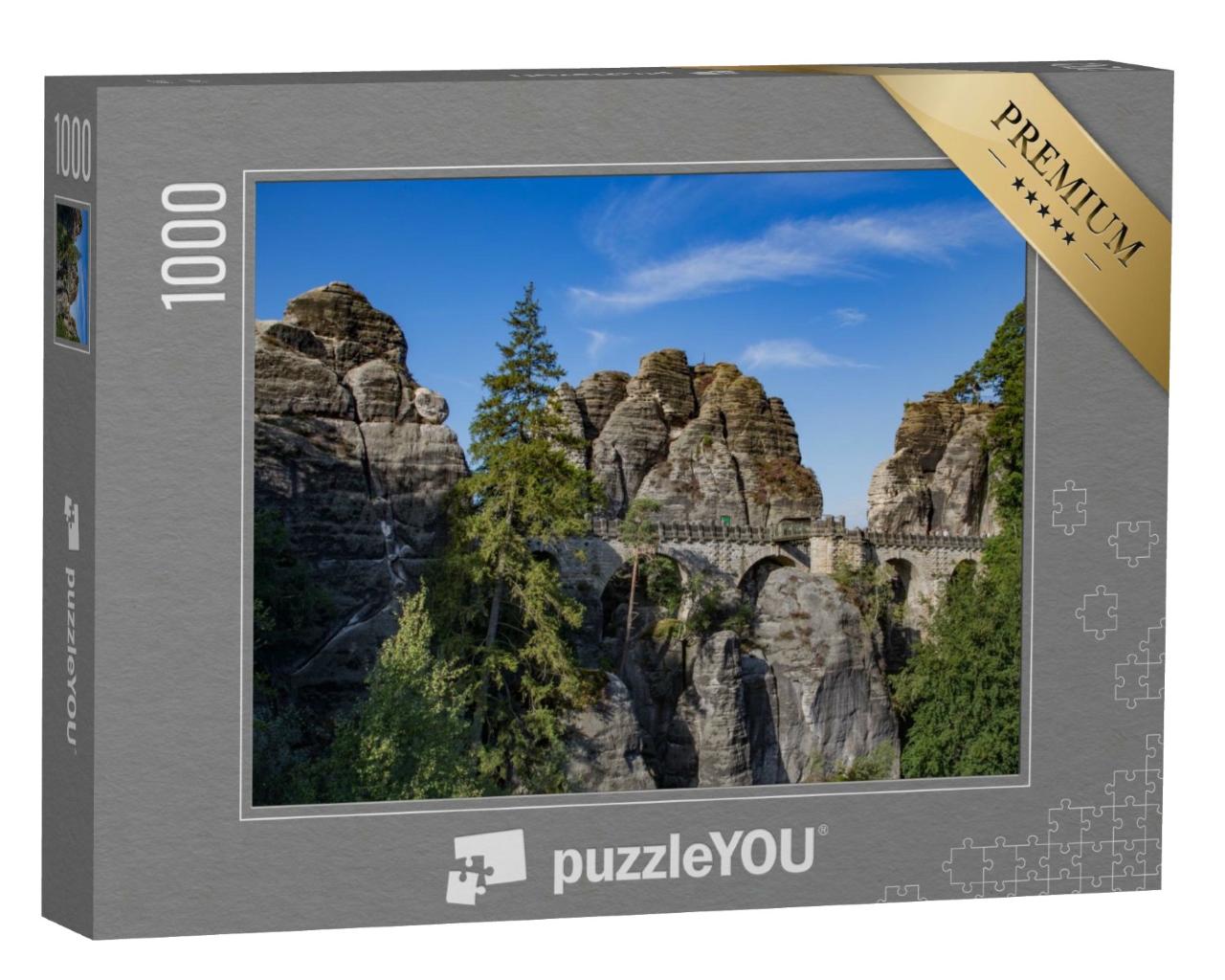 Puzzle 1000 Teile „Elbsandsteingebirge im Morgenlicht“