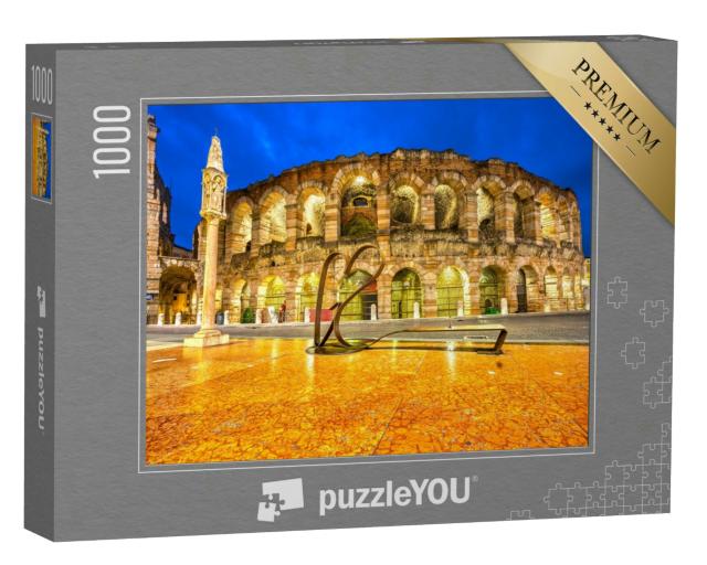Puzzle 1000 Teile „Nachtaufnahme der berühmten Arena, Verona, Italien“