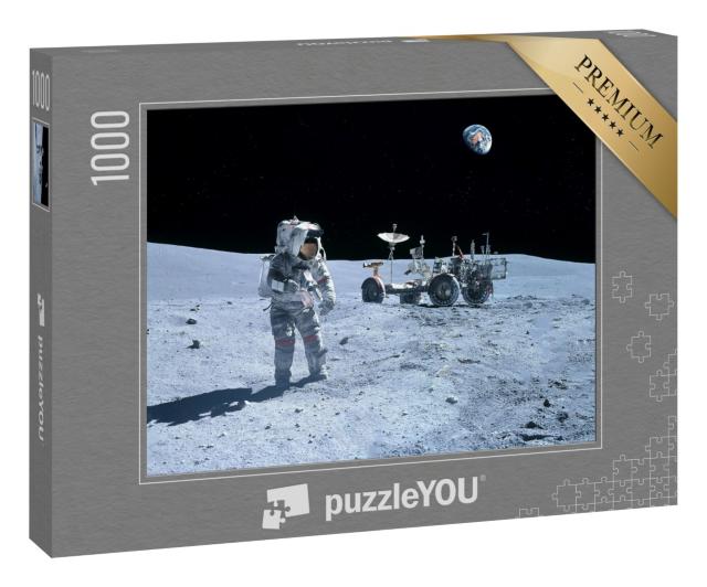 Puzzle 1000 Teile „Ein Astronaut am Mond Rover “