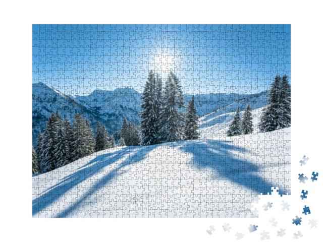 Puzzle 1000 Teile „Malerisches Allgäu als Winterwunderland“