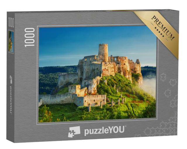 Puzzle 1000 Teile „Zipser Schloss im Sonnenaufgang, UNESCO-Weltkulturerbe, Slowakei“