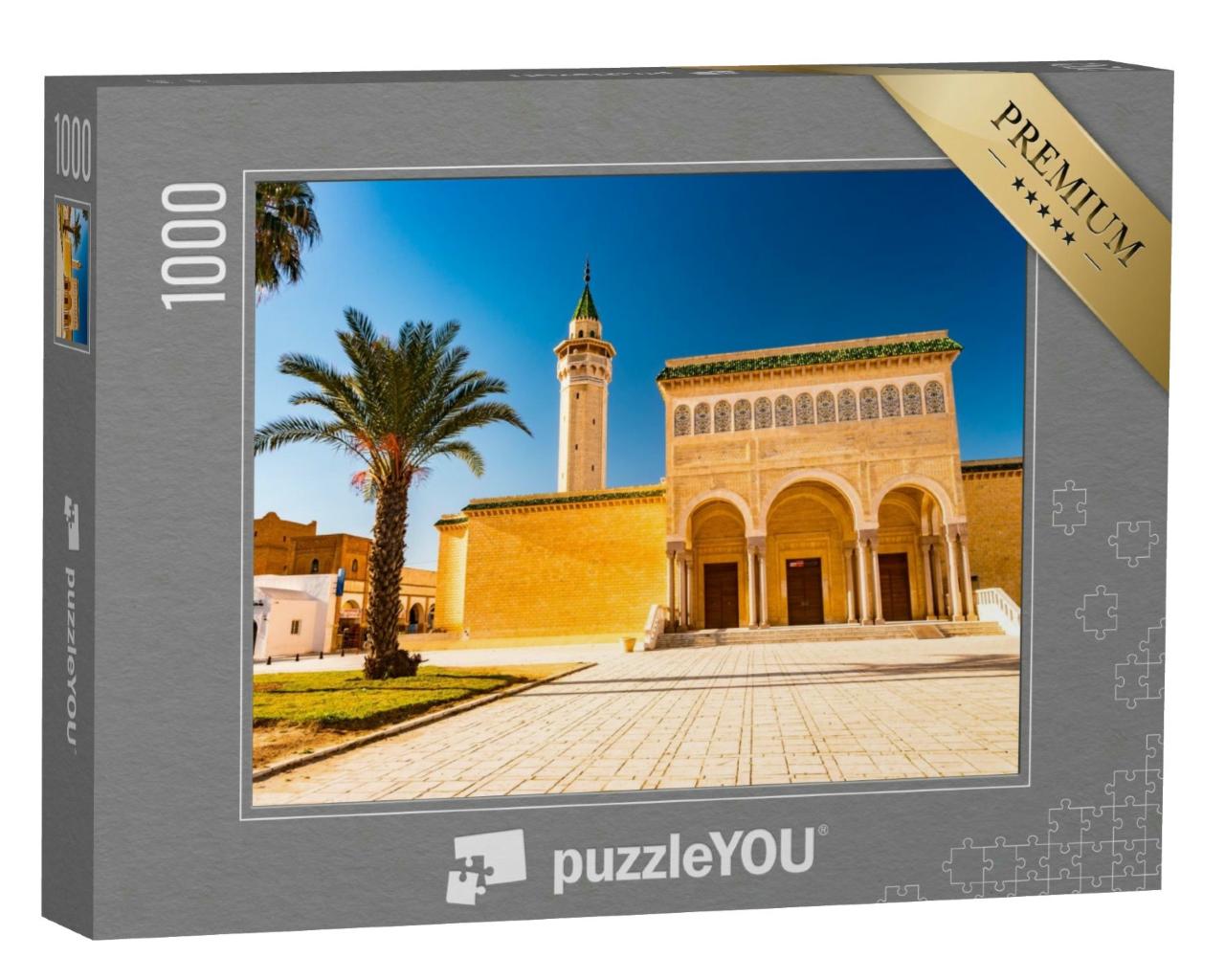 Puzzle 1000 Teile „Bourguiba Moschee von Monastir, Architektur in Tunesien“