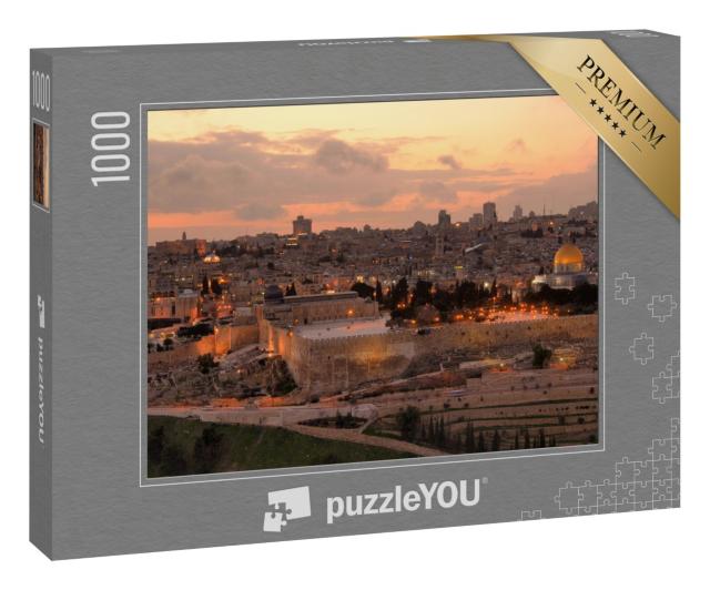 Puzzle 1000 Teile „Die Altstadt von Jerusalem am Abend“
