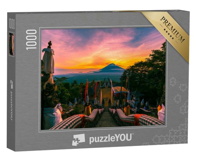 Puzzle 1000 Teile „Tempel von Lempuyang Luhur mit Blick auf den Agung, Bali, Indonesien“