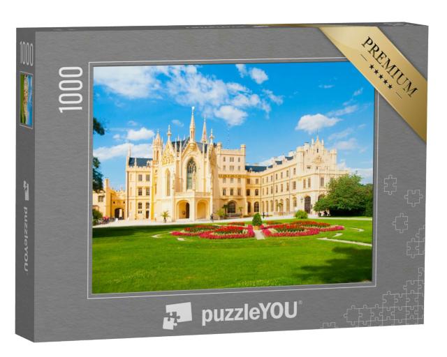 Puzzle 1000 Teile „Schloss Lednice an einem sonnigen Sommertag, Mähren, Tschechische Republik“