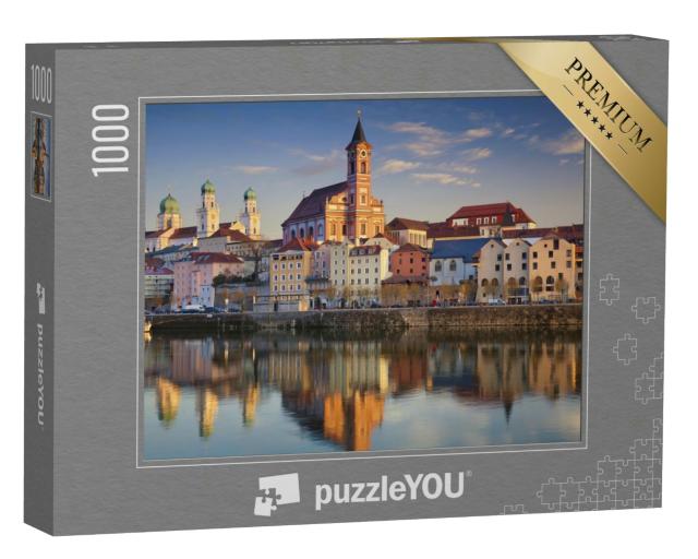 Puzzle 1000 Teile „Blick auf Passau bei Sonnenuntergang, Bayern, Deutschland“