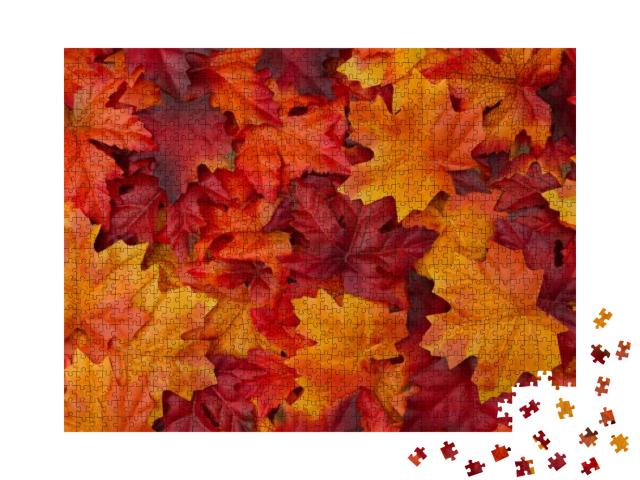 Puzzle 1000 Teile „Rotes und organenes Herbstlaub“