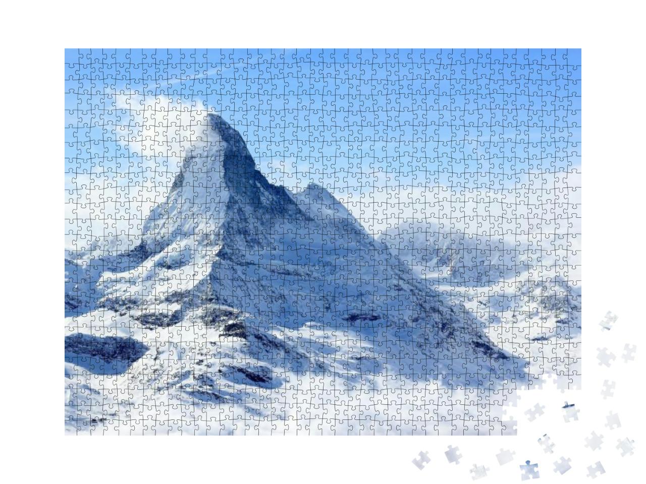 Puzzle 1000 Teile „Winterliches Matterhorn im Nebel“