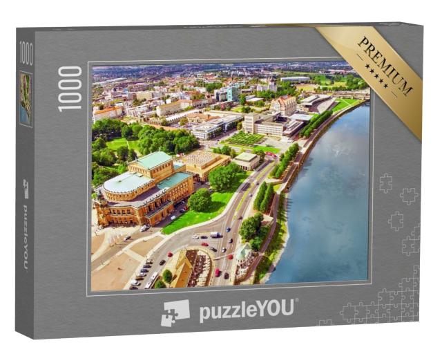 Puzzle 1000 Teile „Histoirisches Zentrum der Dresdner Altstadt an der Elbe“