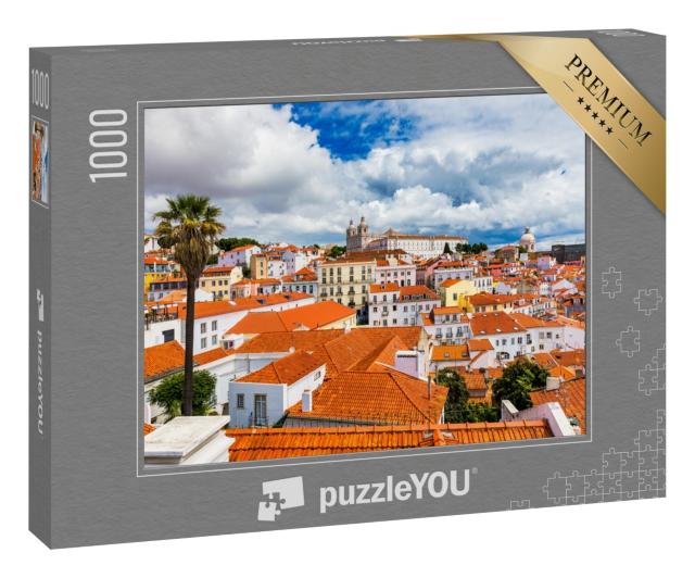 Puzzle 1000 Teile „Skyline von Lissabon, Alfama Bezirk, Portugal“