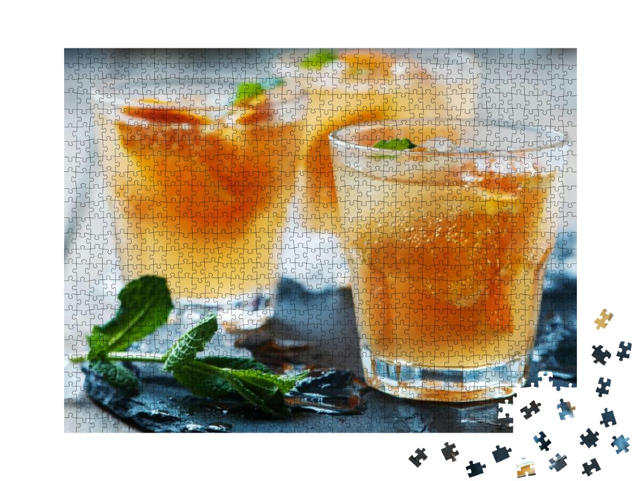 Puzzle 1000 Teile „Frischer Cocktail mit Orange, Minze und Eis“