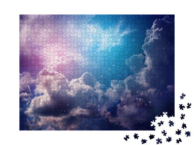 Puzzle 1000 Teile „Der Nachthimmel mit Wolken und Sternen“