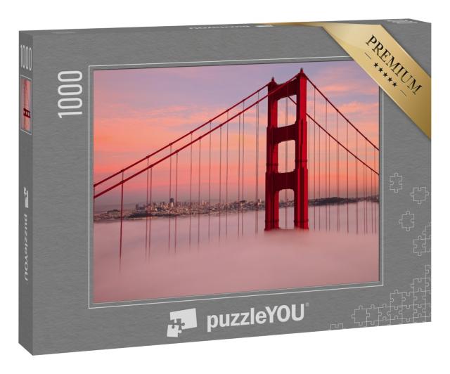 Puzzle 1000 Teile „Turm der Golden Gate Bridge im Nebel“