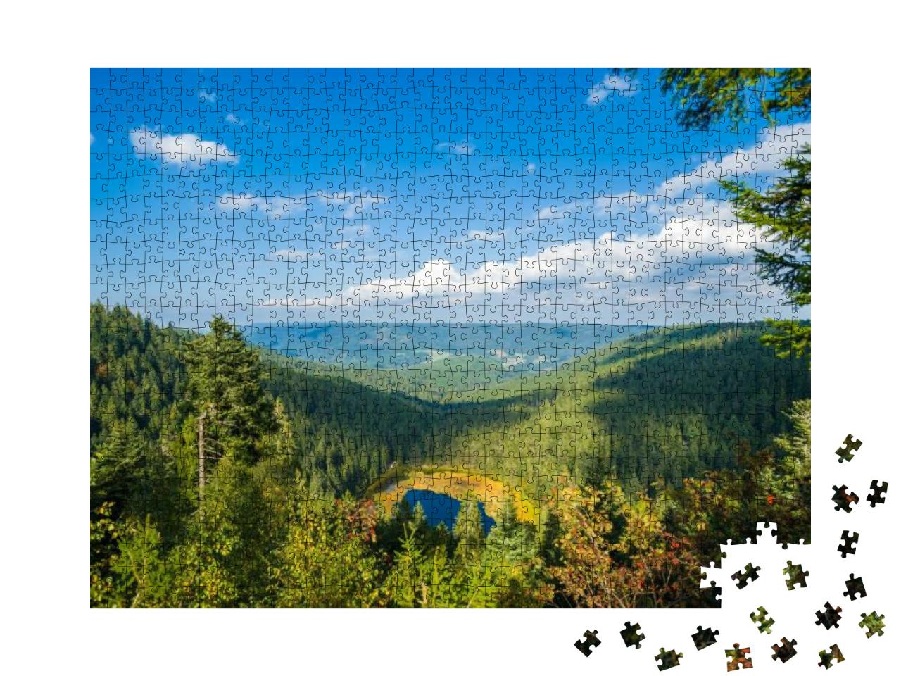 Puzzle 1000 Teile „Huzenbacher See bei Baiersbronn im Schwarzwald, Baden-Württemberg, Deutschland“