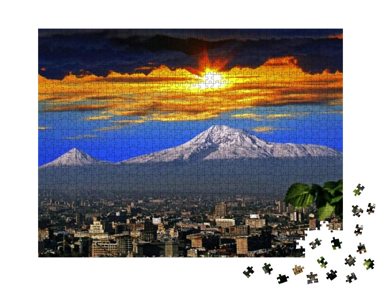 Puzzle 1000 Teile „Spektakulärer Blick auf den Berg Ararat und die Stadt Eriwan“