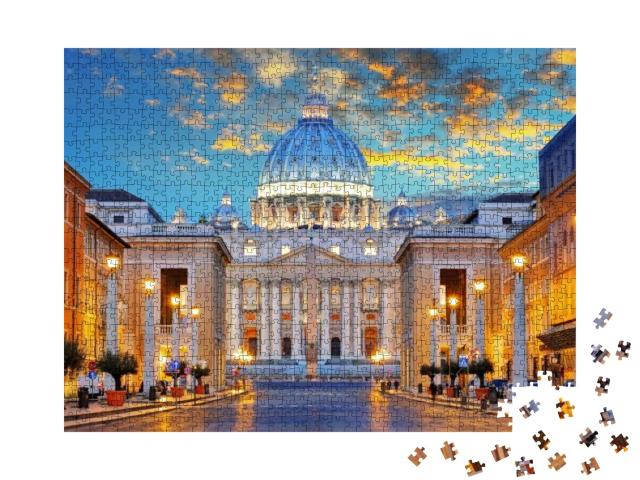 Puzzle 1000 Teile „Petersdom, Via della Conciliazione, Rom“
