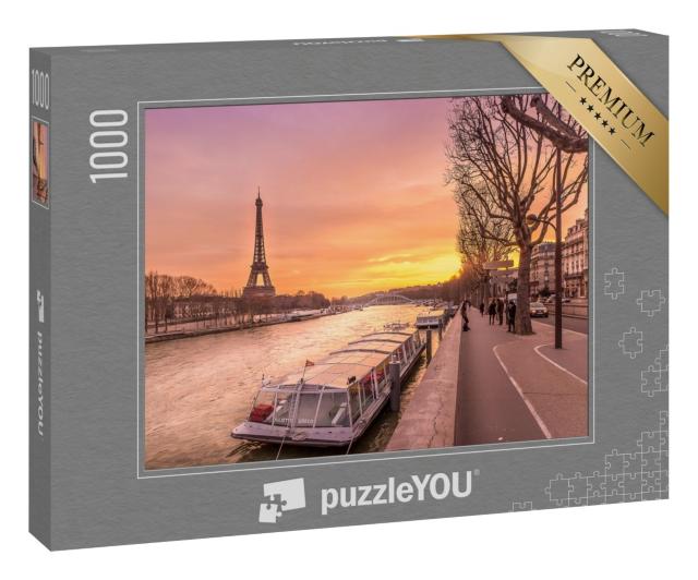Puzzle 1000 Teile „Die Seine in Paris bei Sonnenuntergang“