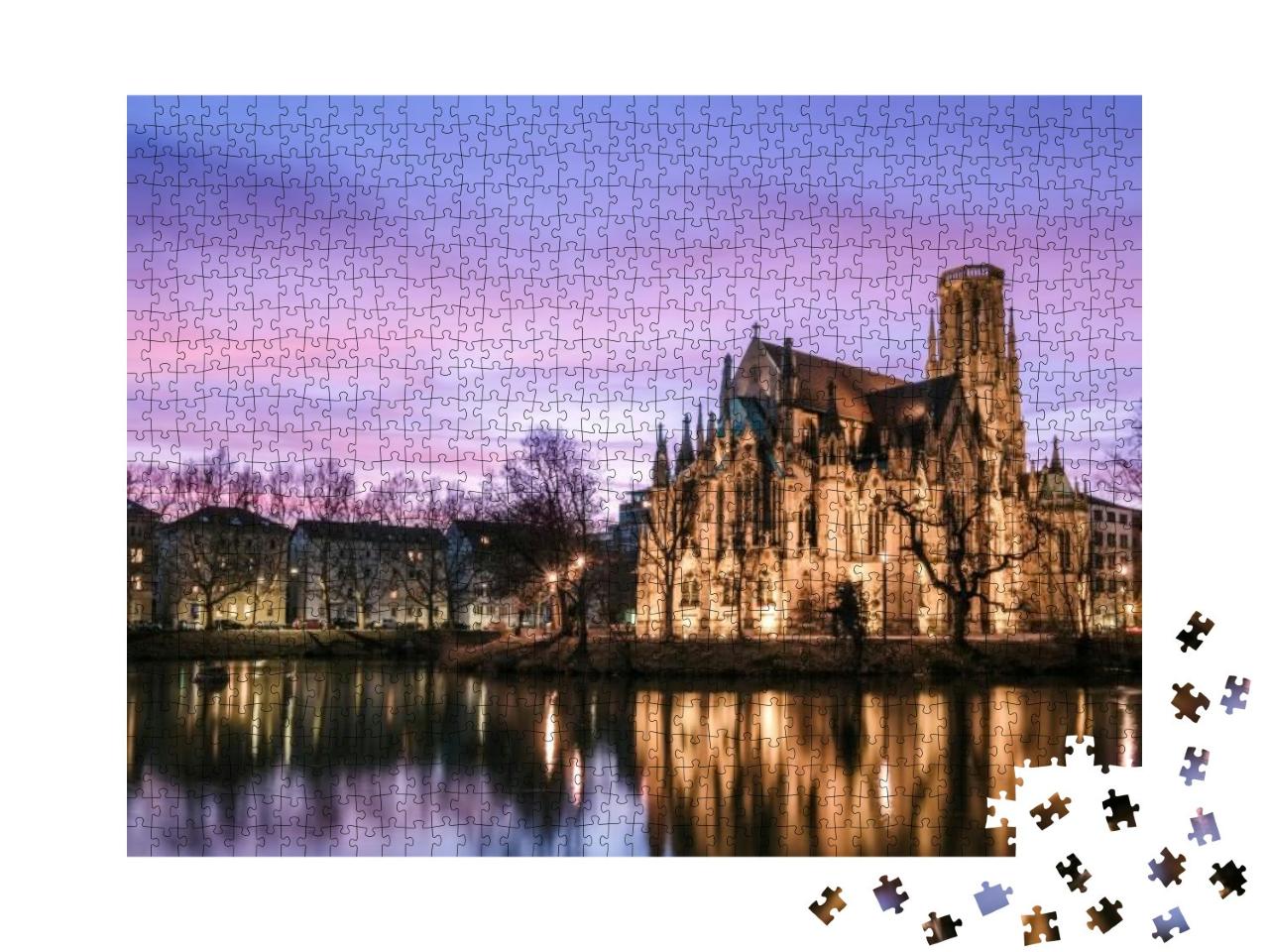 Puzzle 1000 Teile „Die Feuerseekirche in Stuttgart, Deutschland“