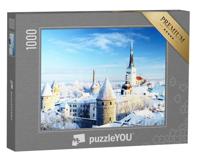 Puzzle 1000 Teile „Schöne verschneite Bäume: Winter in Tallinn, Estland“