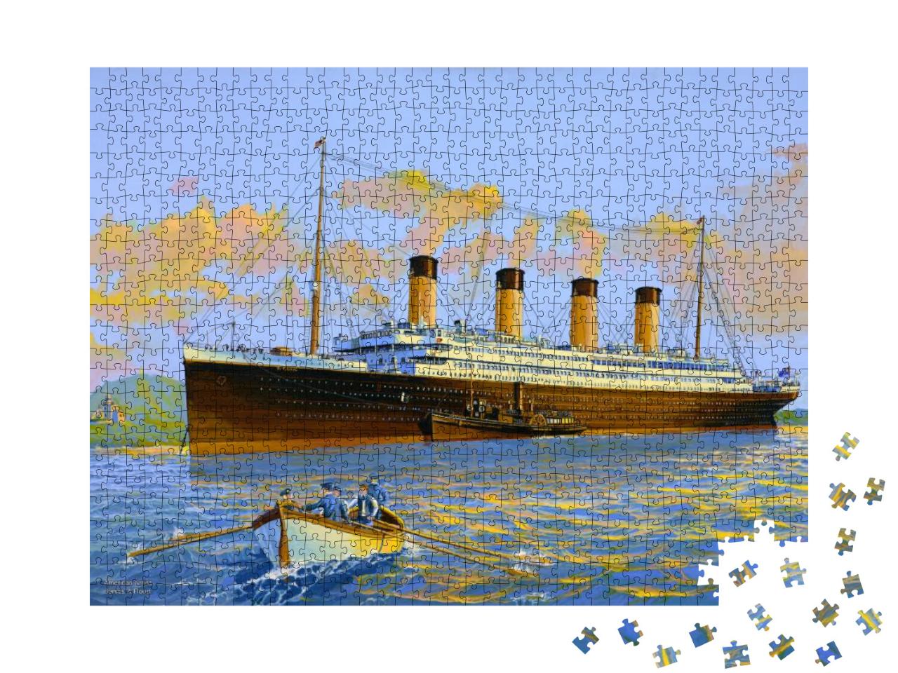 Puzzle 1000 Teile „Titanic ankerte vor Roches Point in der Nähe von Queenstown“