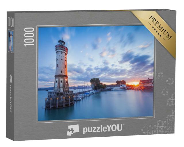 Puzzle 1000 Teile „Leuchtturm im Hafen von Lindau, Bodensee, Bayern“