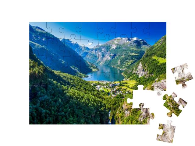 Puzzle 48 Teile „Geirangerfjord in Norwegen“