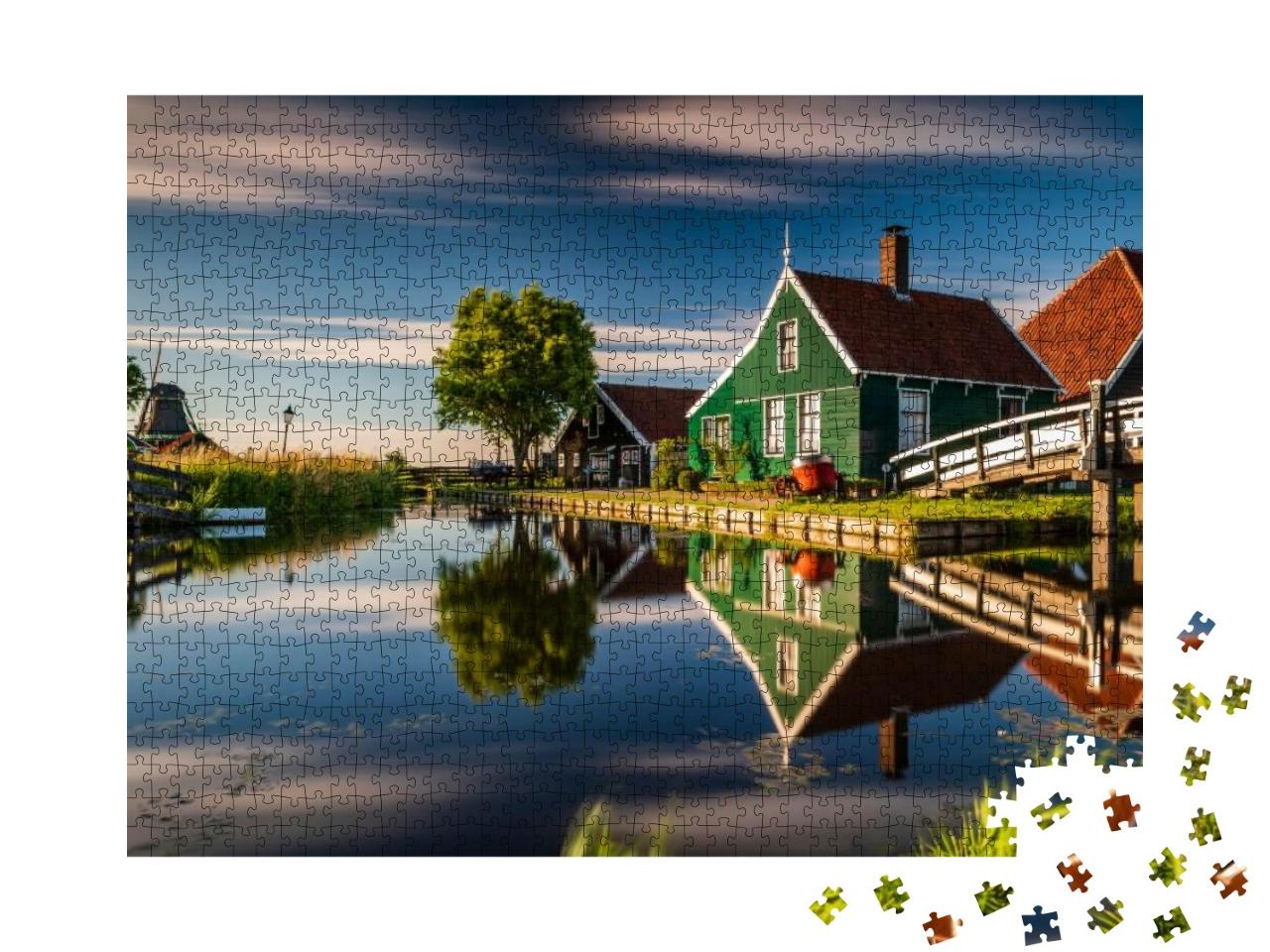 Puzzle 1000 Teile „Traditionelles Dorf Zaanse Schans in Holland, Niederlande“