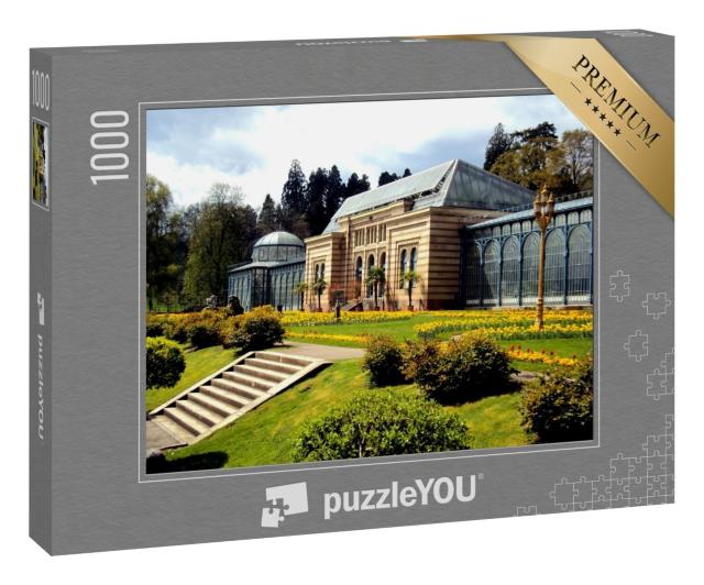 Puzzle 1000 Teile „Altes Haus und Frühlingsblumen in Stuttgart, Deutschland “