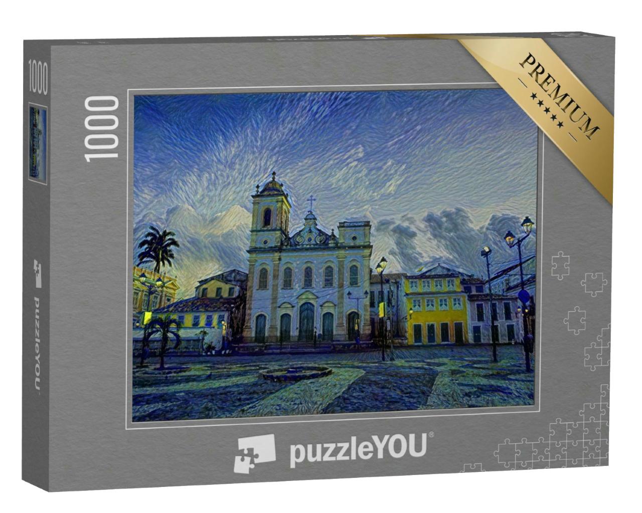 Puzzle 1000 Teile „im Kunst-Stil von van Gogh, Sternennacht - Anchieta Plaza - Puzzle-Kollektion Künstler & Gemälde“