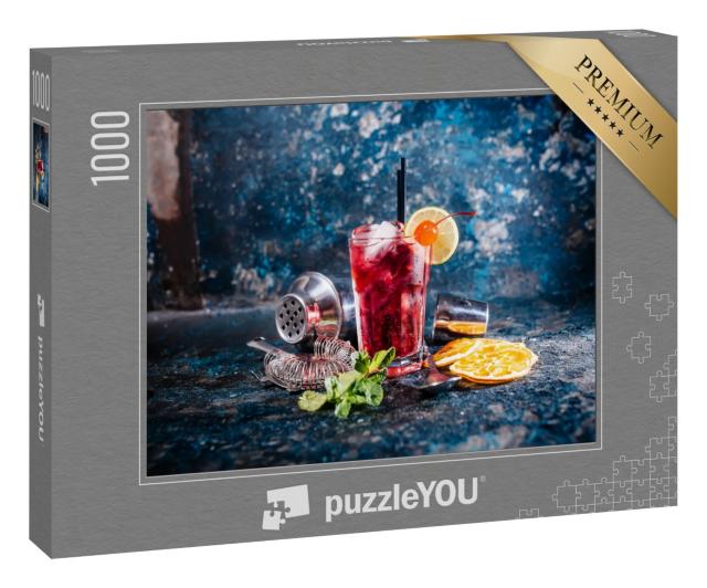 Puzzle 1000 Teile „Cocktail mit Limette und Minze garniert“