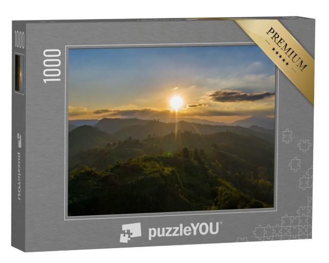 Puzzle 1000 Teile „Sonnenuntergang in den Bergen“