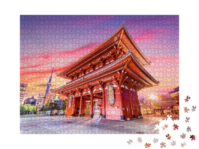 Puzzle 1000 Teile „Tempeltor in Tokio, Japan“