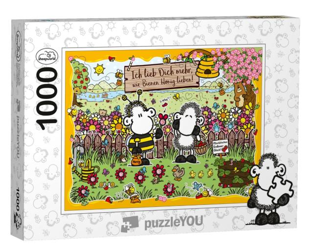 Puzzle 1000 Teile „Ich liebe Dich mehr, wie Bienen Honig lieben!“
