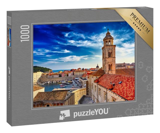 Puzzle 1000 Teile „Altstadt von Dubrovnik im Sonnenuntergang, Kroatien“