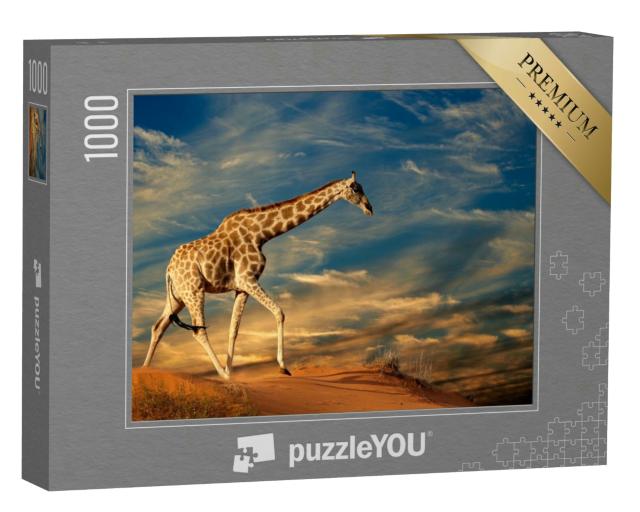 Puzzle 1000 Teile „Giraffe auf einer Sanddüne in Südafrika“